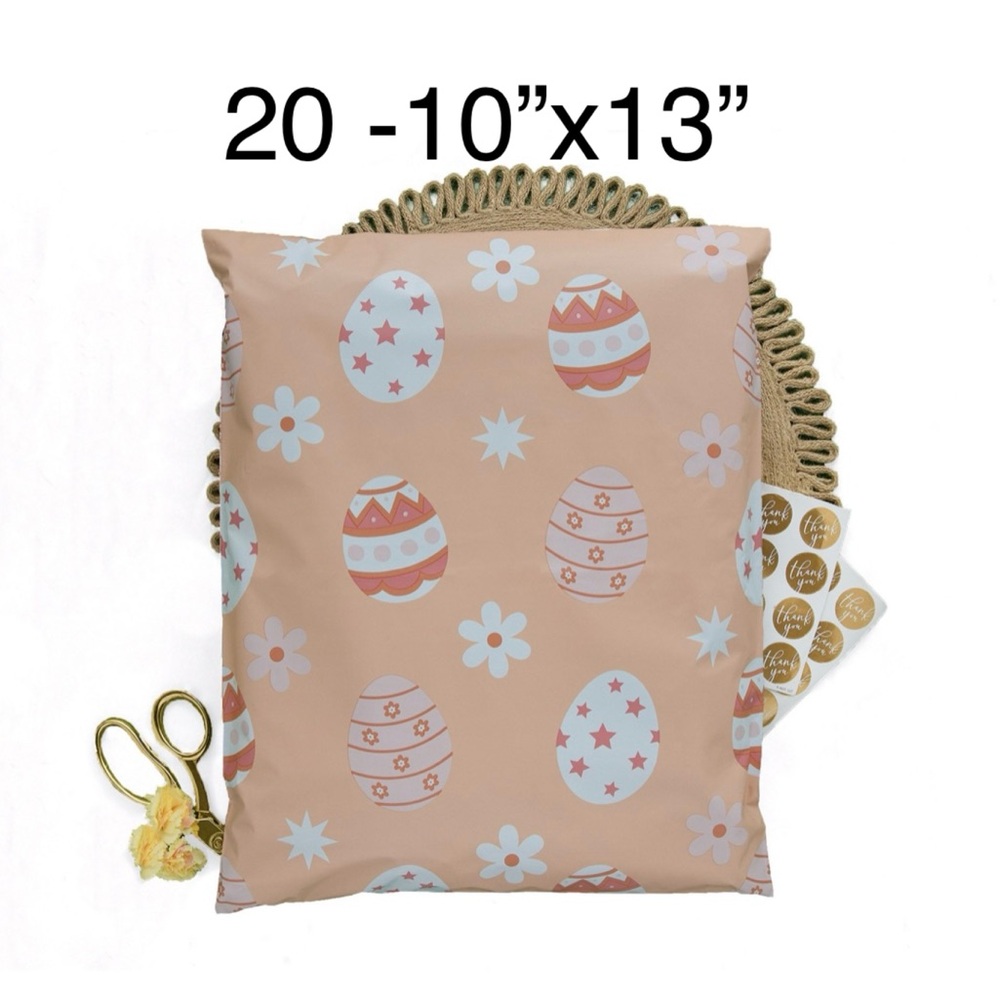 4/$20 -20 Easter Egg Poly mailer 10”x13”